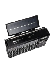 Olsenmark Portable Radio with 3 Band - Rechargeable Battery, Bluetooth USB, TF, &amp; MP3, Comfortable Handle, Karaoke Function - Recorder - Microphone Retro Style Radio, 2 Years Warranty