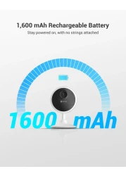 CB1 Indoor Security Camera, 1080p Home Battery Camera with IR Night Vision, Two Way Talk, Adjustable Magnetic Stand, Sleep Mode, Human Motion Detection, Works with Alexa, Supports MicroSD Card, White