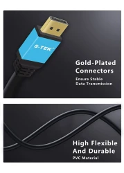S-TEK [3mtr/6ft] Display Port to HDMI Cable Male to Male DP to HDMI for HDTV and Monitor Cable