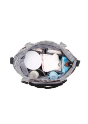 Little Story diaper bag set of 6 with hooks - Black