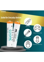 COOPIC Create Cool Pictures Rechargeable AAA Batteries, 1200mAh High Capacity Batteries 1.2V HR03 NiMH Low Self Discharge (4pcs)&hellip;