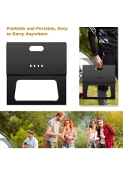 Manful Portable Charcoal Grill For Camping Cooking Stainless Steel Mini Folding Grill Stove For Travel, Picnic, Motorhome With Cover BBQ Cooking For Outdoor Camping