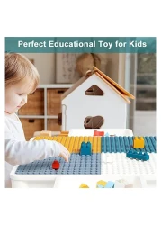 Kids Activity Table and Chair Set Multi Activity Table with Storage 155pcs Building Blocks Table Compatible with Classic Bricks Craft Learn Play Water Sand Table for Boys Girls