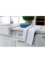 ماهمير® مناشف اطباق مقاس 16 × 27 انش (40 × 70 سم) 100% من القطن المغزول حلقيا، مناشف مطبخ كتان فائقة الامتصاص، شريط تنظيف ناعم قابل لاعادة الاستخدام ومجموعة مناشف الشاي (6 قطع، رمادي)