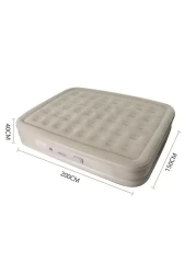 سرير هوائي قابل للطي سهل الحمل – مرتبة تخييم قابلة للنفخ بارتفاع مزدوج مع مضخة مدمجة ونفخ هواء تلقائي