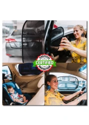kinder Fluff Car Window Shade 4PackThe Only Certified Car Window Sun Shade for Baby Proven to Block 9995 UVR Moms Choice Gold Award Car Seat Sun Protection Standard