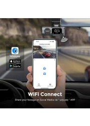 Smart Dash Cam 4K WiFi GPS - Front and Rear Car Camera with App, 4K Ultra HD Dash Camera, USB Easy Setup, Loop Recording, Night Vision, Parking Mode