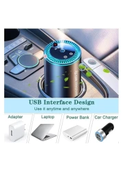 Smart Car Diffuser - 50ml Mini Aromatherapy Essential Oil Diffuser with LED Starry Ambient Light, USB Rechargeable, Portable Air Freshener