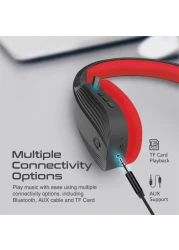 بروميت سماعات بلوتوث لاسلكية، عزل الضوضاء عالي الأداء فوق الاذن سلكي/لاسلكي بلوتوث v5.1 مع ميكروفون، راديو FM، وقت تشغيل 10 ساعات، فتحة بطاقة TF ومقبس 3.5 ملم، تيرا