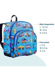 Wildkin 12Inch Kids Backpack for Boys Girls Perfect for Daycare and Preschool Toddler Bags Features Padded Back Adjustable Strap Ideal for School Travel Trains Planes and Trucks