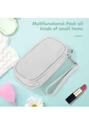 Cute Tampon Storage Bag Tampon Holder for Purse Tampon Organizer Bag with Handle PU Leather Tampon Pouch Small Case for Feminine Products with Zipper Period Bags for Teen Girls Women
