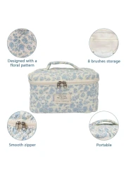 Large Makeup Bag Cute Cosmetic Bag for Women Girls Floral Coquette Aesthetic Toiletry Bag Travel Make Up Organizer Bag