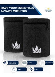 The Friendly Swede Wrist Wallets for Men Women Wristband Pocket with Zipper for Jogging Cycling Walking Wrist Wallet Pouch for Men for Storing Cash Keys Credit Cards Ankle Wallet 2 Pack