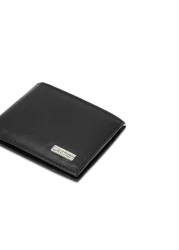 Inahom محفظة ثنائية الطي منظمة ومسطحة من جلد نابا الأصلي والناعم IM2021XDA0003-001- أسود