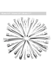 40 Pcs Metal Duck Billed Hair Clips for Styling SectioningSilver for Women Long Hair Alligator Curl Clips for Hair RollerSalonBows DIY with Case