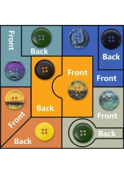 80Pcs Resin Sewing Buttons 4Hole Scenery Oil Painting Style 5 Color 3 Size for Sweaters Jacket Sleeves Blazer and Pants Sport Coat Uniform Crafting Replacement