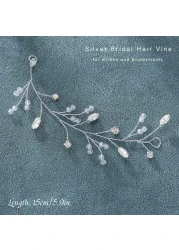 JAKAWIN Bride Crystal Wedding Hair Vine Rhinestone Hair Piece Bridal Headpiece Silver Hair Accessories for Women and Girls HV121