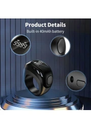 Smart Tasbih Zikr Ring, Rechargeable Zikr Ring, Ring Count Reminder, Muslim Prayer Timing Reminder, LED Display, Tasbih Counter