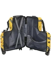 Kids Ride-On Travel Suitcase with Wheels - Spinner Carry-On Trolley Case with Password Lock, Universal Wheels for Ages 1-6