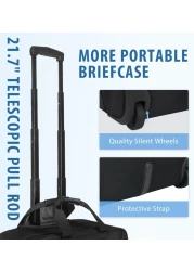 EMPSIGN Rolling Briefcase Laptop Bag173 Computer bag with wheels Water Repellent Travel Roller Underseat Bag with RFID Blocking PocketRolling Work Bags for womenmen Black