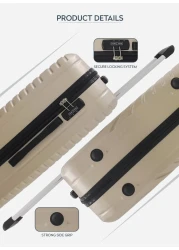 3-Piece Hard side ABS Luggage Trolley Set 20/24/28 Inch Pink