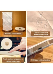 Folding Book Lamp,Upgraded Version Portable Rotating Desk Light,Novelty LED Paper Lantern