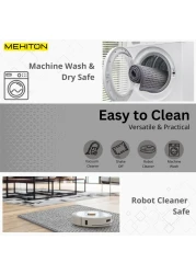 MEKITON - Premium Bathroom and Door Mat - Super Absorbent, Non-Slip, Quick Drying, Soft Plush Surface, Ideal for Entryways, Kitchens, and Bathrooms - 75 x 45 cms (Gray)