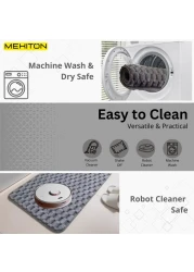 MEKITON - Premium Bathroom and Door Mat - Super Absorbent, Non-Slip, Quick Drying, Soft Plush Surface, Ideal for Entryways, Kitchens, and Bathrooms - 75 x 45 cms (Gray)