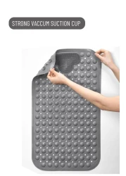 Mei Homecenter Anti-Slip Massage Bathroom Bath Tub Mats with Suction Cup and Drain Hole Quick Drying Shower Floor Mat, Grey (40&times;70CM)