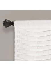 Lush Decor18 x 52 White Wave Texture Valance Pleated Ruffle Fold Window Kitchen Curtain Single