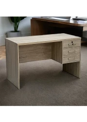 Galaxy Design Wooden Writing Table with Three Drawers, Office Table with Lockable Top Drawer, Computer Desk for Study and Work, Ideal Laptop Table for Home and Office