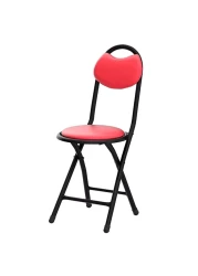 Padded Folding Stool Office Chair with Backrest &ndash; Folding High Chair for Kitchen, Dining, Bar, and Office Use &ndash; Comfortable Seat for Home and Work
