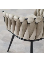 Jeffcoco Furniture Outdoor garden Bistro sofa chair, patio furniture, woven metal frame, sponge seat, Outdoor balcony single Seat chair, Waterproof Brown Beige Chair