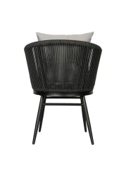 Jeffcoco Furniture Garden Lounge Seat Set,Outdoor Chair with Cushions,Patio Outdoor Balcony Seat,Grey Outdoor Sofa Furniture Handmade Rope (Chair)