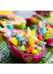 GET FRESH Animal Food Picks for Kids 18pcs Cute Bird Fruit Food Picks Set for Kids Toddlers Lunch Box Decoration Animal Bento Deco Children Toothpicks Reusable Easter Chicken Kids Toothpicks