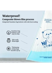 Trash bags with Drawstring and Break point, Heavy-duty garbage bags for Office, Bathroom, Kitchen, Living room, Ideal for medium-sized bins, 100 Counts 45x50cm (White)