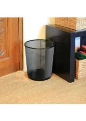 AL ARQAM Black Metal Mesh Waste Paper Bin Wastebasket Trash Can Circular Garbage Bin for Office, Living Rooms, Bedrooms