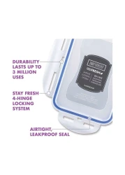 لوك أند لوك كلاسيك حافظة طعام بلاستيكية مستطيلة الشكل _شفاف/أزرق_ 360 ملل