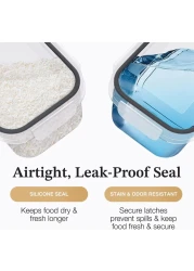 ماهمير حاويات تخزين طعام محكمة الغلق مع اغطية لتنظيم المطبخ - حاويات تخزين بلاستيكية للمطبخ لتنظيم وتخزين المخزن - الحبوب والارز والمعكرونة والدقيق والسكر (عبوة من 14 قطعة)