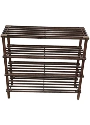 Feelings 4 Layer Wooden Shoe Rack Brwon