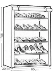 5-Layer Stylish Shoe Organizer, Shoe Rack for Entryway Hallway Storage Furniture with 5 Open Shelves Perfect for organizing shoes(Grey)