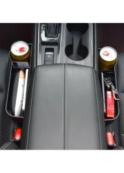 Yeasha,2 Pack Car Seat Gap Organizer Storage Box Cup Holder Car Console Side Pockets Pu Leather Cellphones Key Cards Sunglasses Small Items Car Interior Accessories