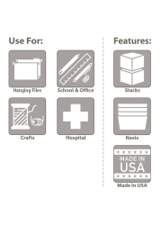 AkroMils 12 Gallon KeepBox File Box Plastic Stackable Storage Container with Hinged Attached Lid and Rails for Hanging File Folders 21Inch L x 15Inch W x 12Inch H ClearBlue