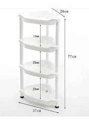 Shower Caddy Corner Rust Proof Shelf Kitchen Bathroom Storage Unit 4 Tier 70 x 19 x 26 cm White