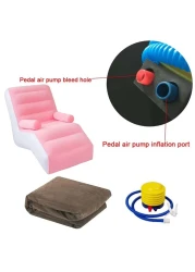 كرسي سطح قابل للنفخ مع مضخة هواء، أريكة استلقاء لغرفة المعيشة الداخلية وغرفة النوم، والسفر في الهواء الطلق والتخييم والنزهة وصالات الشاطئ