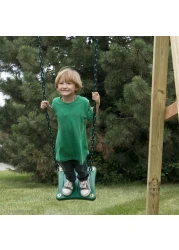SwingNSlide NE 5041 StandUp Swing with 14 x 14 Swing Base and Coated Chains for Swing Set and Playset Green