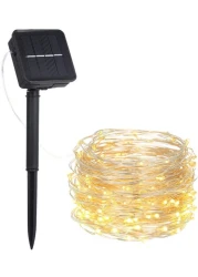 Solar String Lights 12M 100LED 8 Modes Solar Powered Lights for Home,Gardens, Patios,weddings and Parties (Warm White)