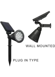 Generic 2-In-1 RGB Solar Decorative Light Lawn Lamp Outdoor Ground Spotlight For Yard Patio Lawn With 12 LED Lights