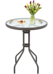 Vital Garden Dining Set 3 Piece Outdoor Furniture Patio Dining Table and Chair Balcony Dinner Table Dinner Chair Poly Rattan Anthracite (White)