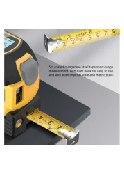 3-in-1 Laser Rangefinder with 5m Tape Measure &amp; LCD Backlight Display &ndash; Digital Distance Meter for Area &amp; Volume Measurements, Building &amp; Surveying Equipment
